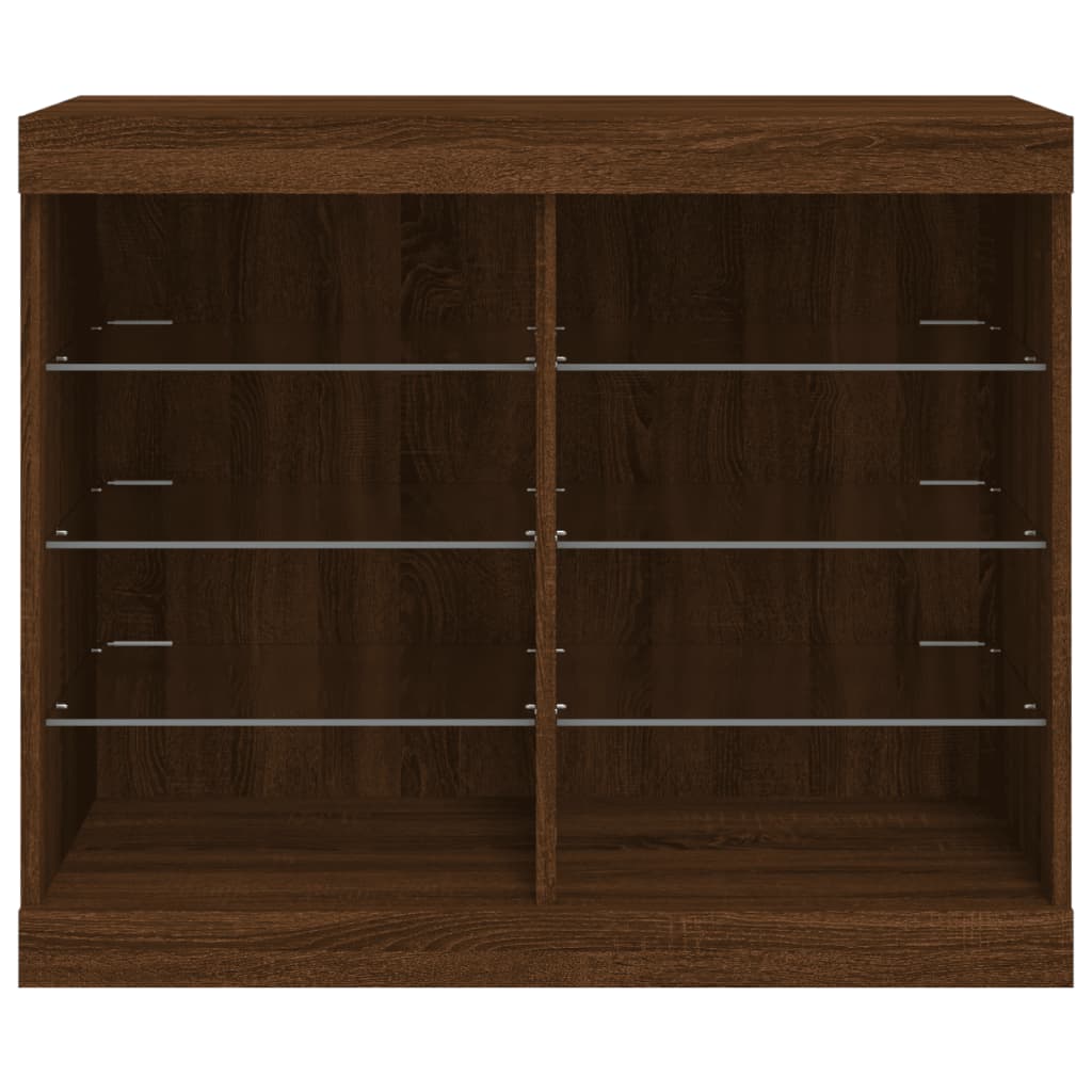Sideboard mit LED-Leuchten Braun Eichen-Optik 81x37x67 cm