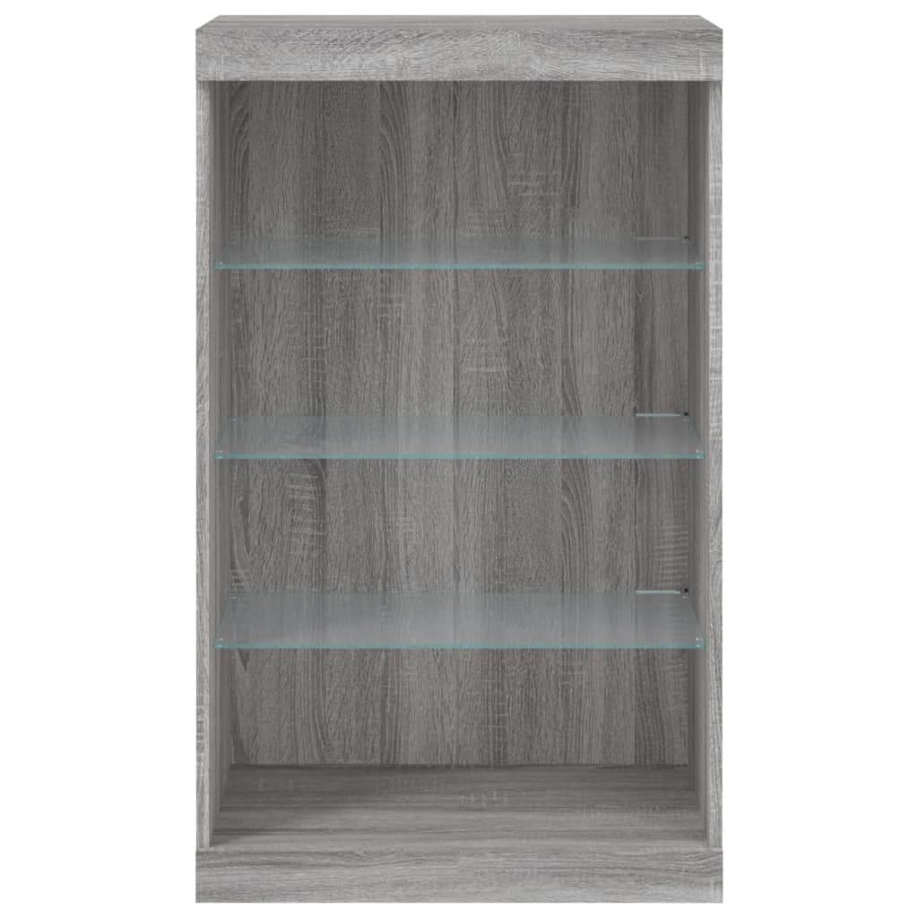 Sideboard mit LED-Leuchten Grau Sonoma 60,5x37x100 cm