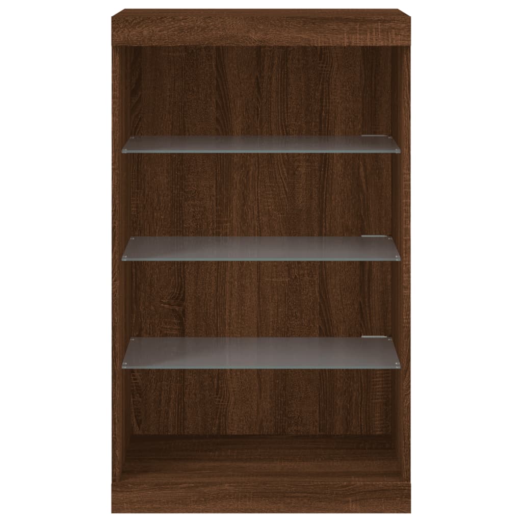 Sideboard mit LED-Leuchten Braun Eichen-Optik 60,5x37x100 cm