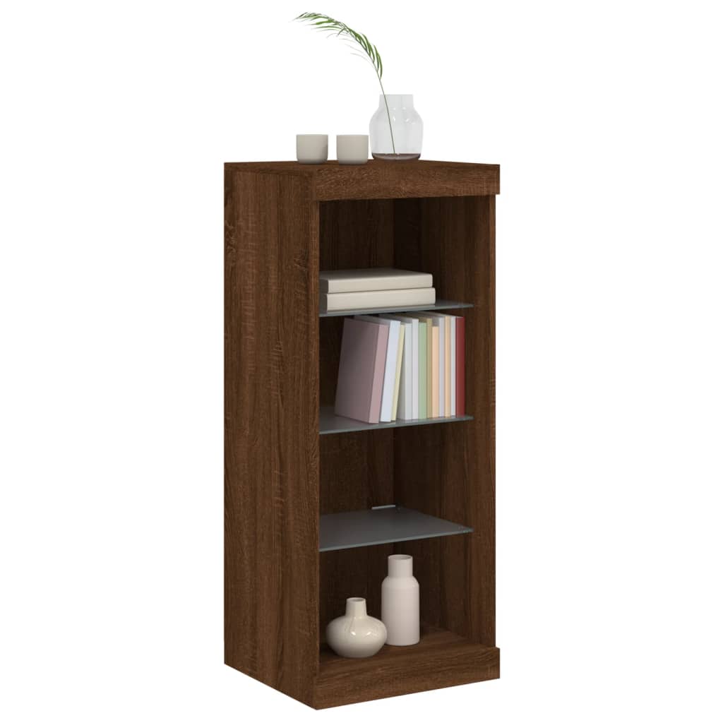 Sideboard mit LED-Leuchten Braun Eichen-Optik 41x37x100 cm