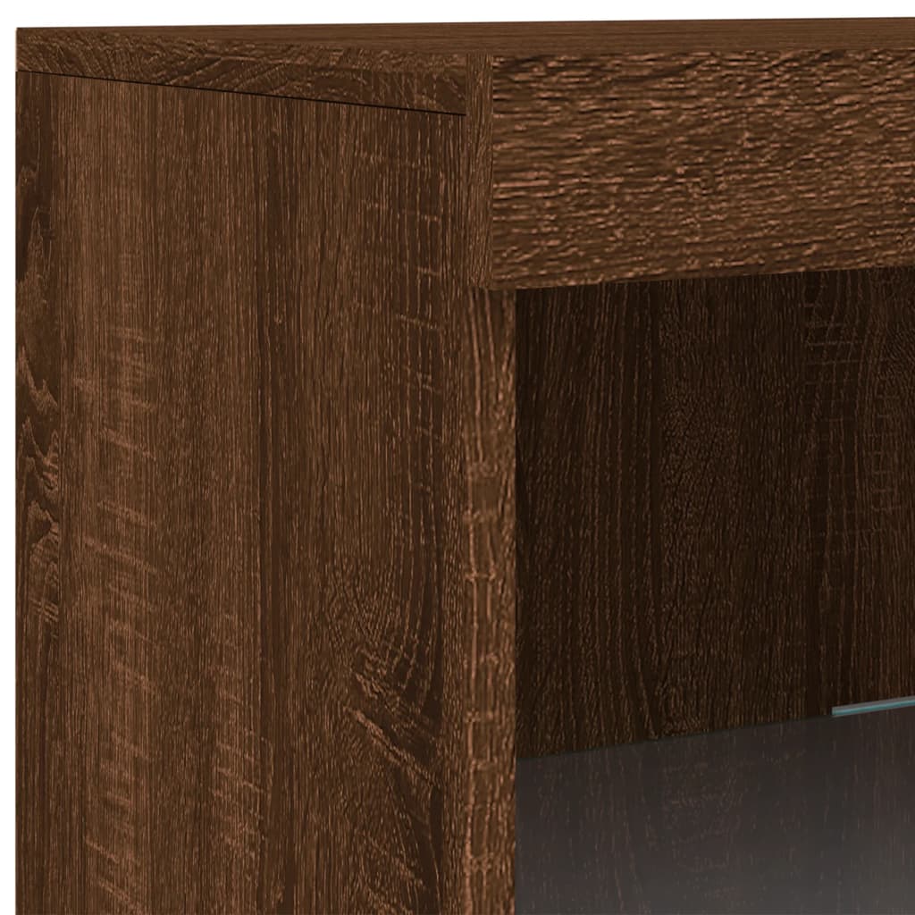 Sideboard mit LED-Leuchten Braun Eichen-Optik 41x37x100 cm