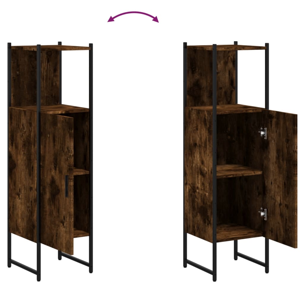 Badschrank Räuchereiche 33x33x120,5 cm Holzwerkstoff