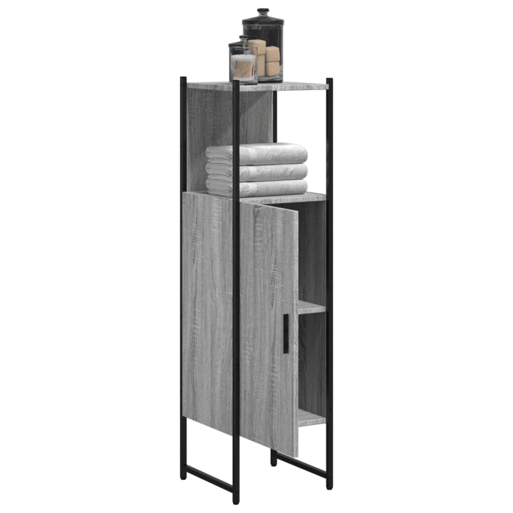 Badschrank Grau Sonoma 33x33x120,5 cm Holzwerkstoff