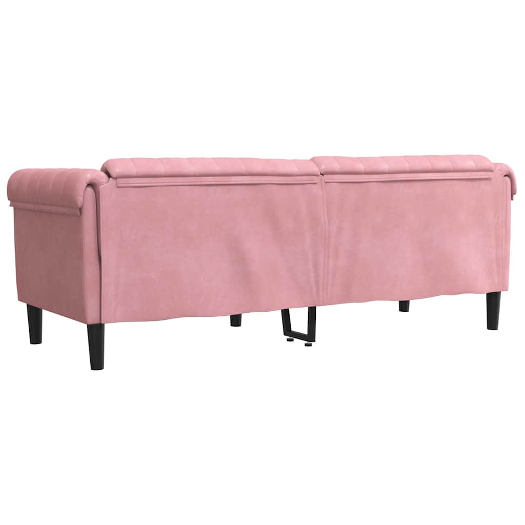 Sofa 3-Sitzer Rosa Samt