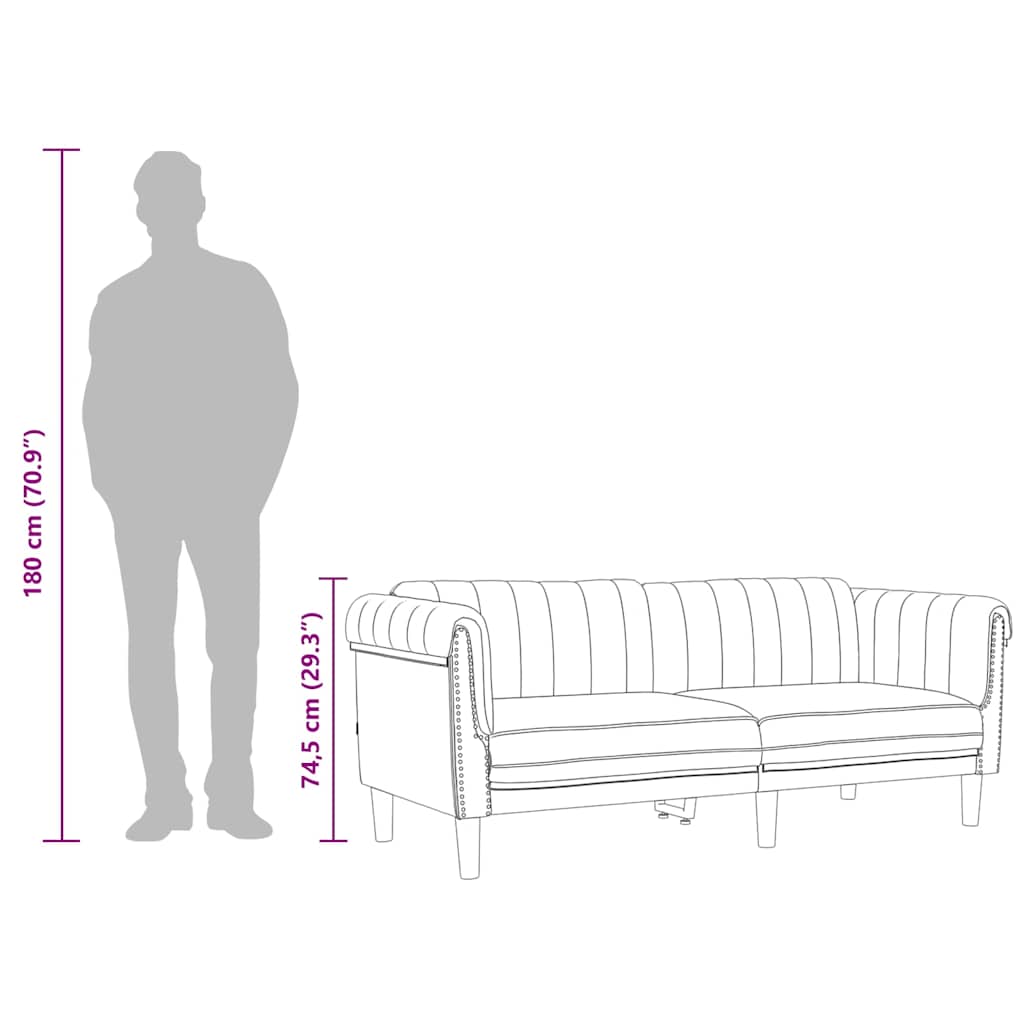 Sofa 3-Sitzer Rosa Samt