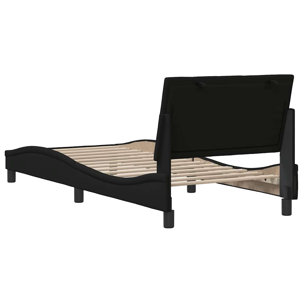 Bettgestell ohne Matratze Schwarz 80x200 cm Stoff