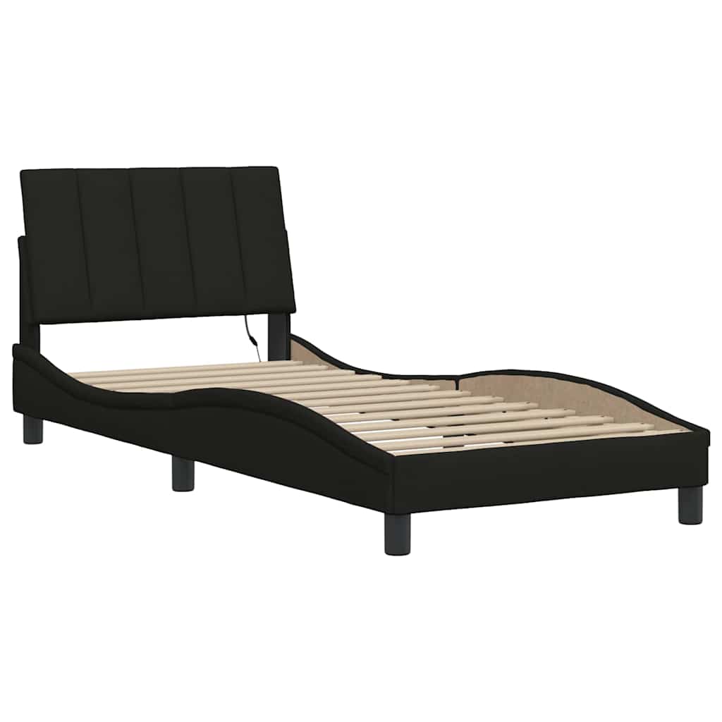 Bettgestell ohne Matratze Schwarz 80x200 cm Stoff