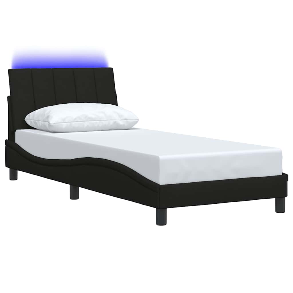 Bettgestell ohne Matratze Schwarz 80x200 cm Stoff