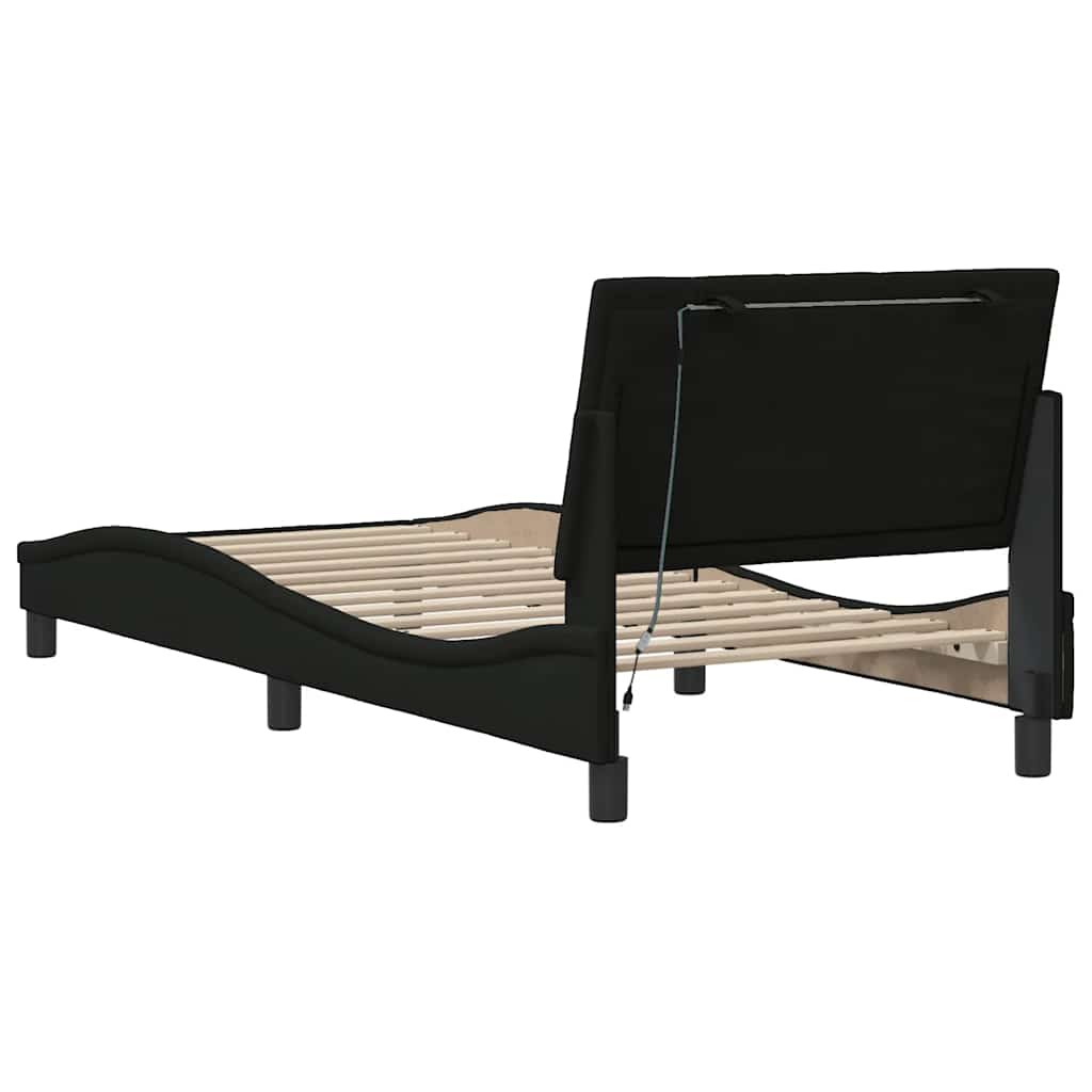 Bettgestell ohne Matratze Schwarz 80x200 cm Stoff