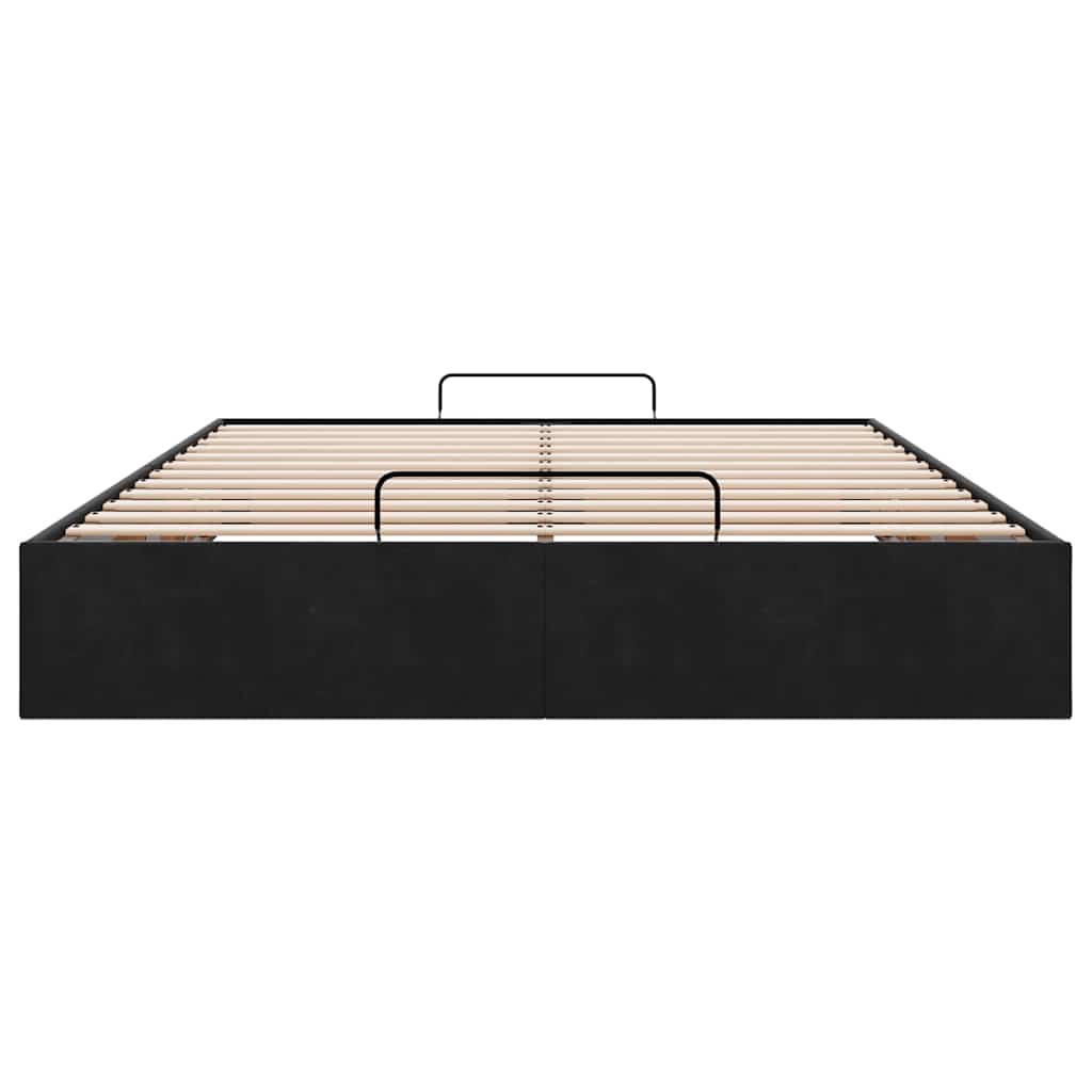 Ottoman-Bett ohne Matratze Schwarz 140x190 cm Samt