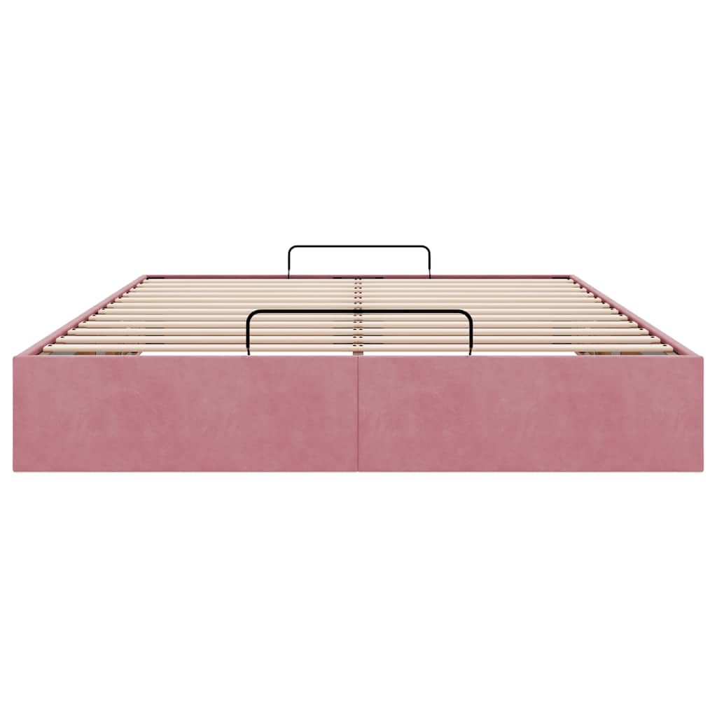 Ottoman-Bett ohne Matratze Rosa 140x200 cm Samt