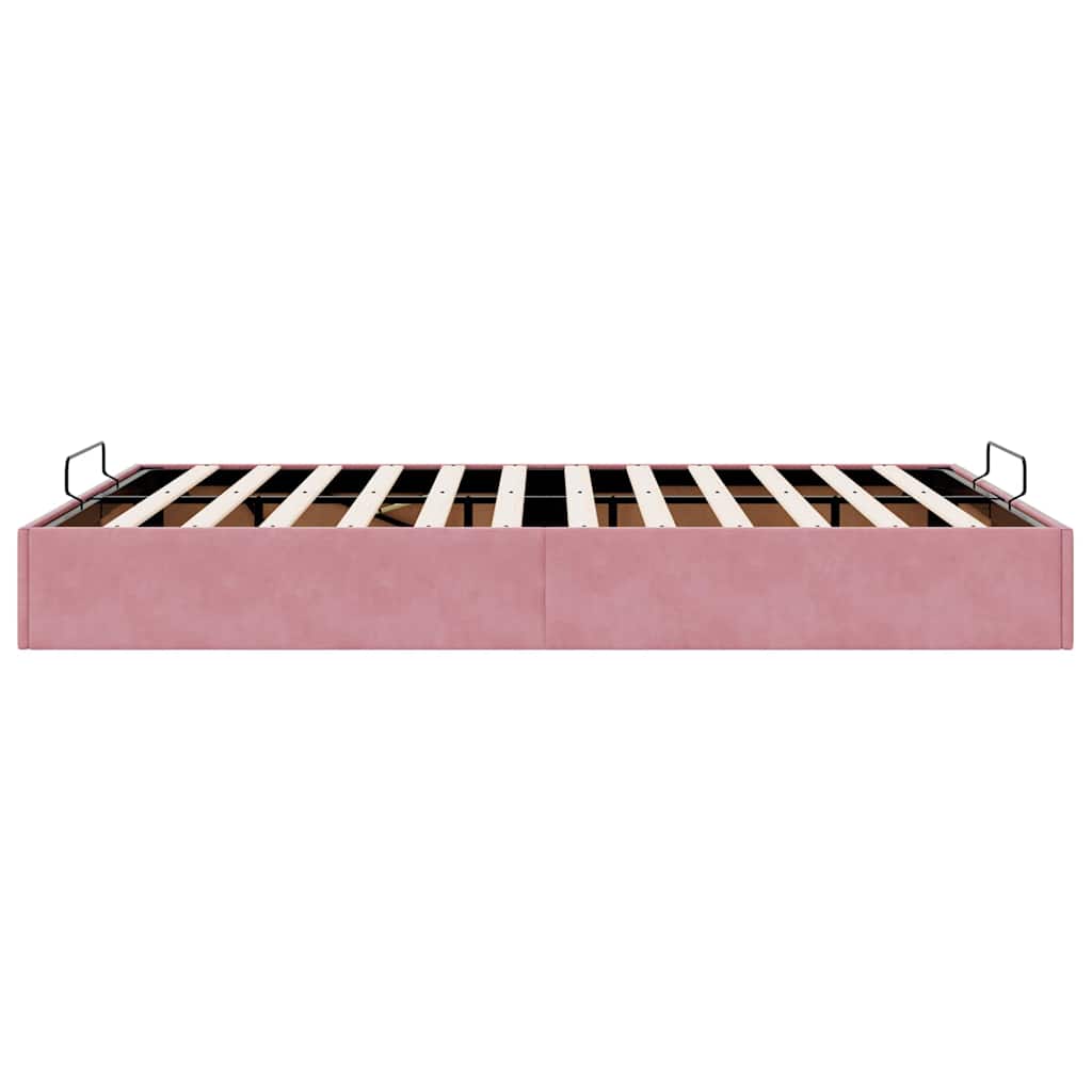 Ottoman-Bett ohne Matratze Rosa 140x200 cm Samt