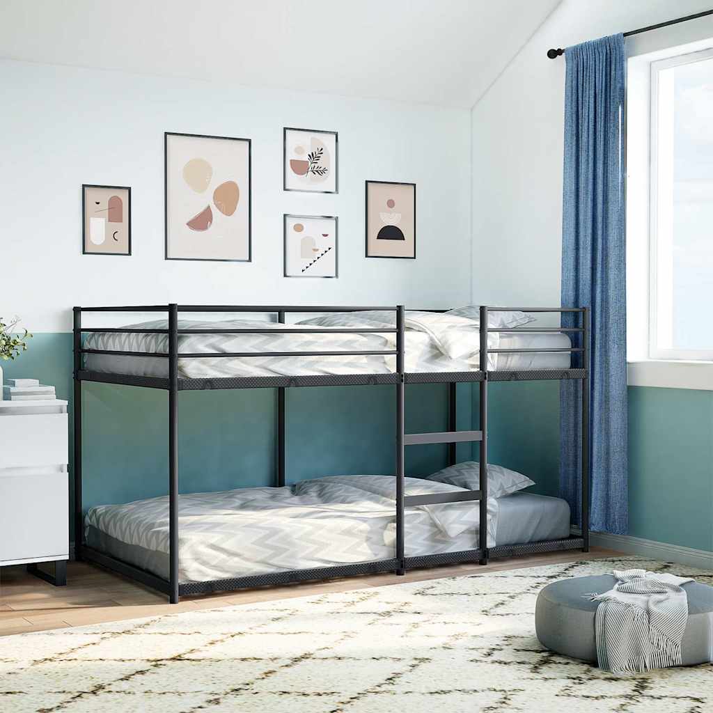 Etagenbett ohne Matratze Schwarz 107x203 cm Stahl