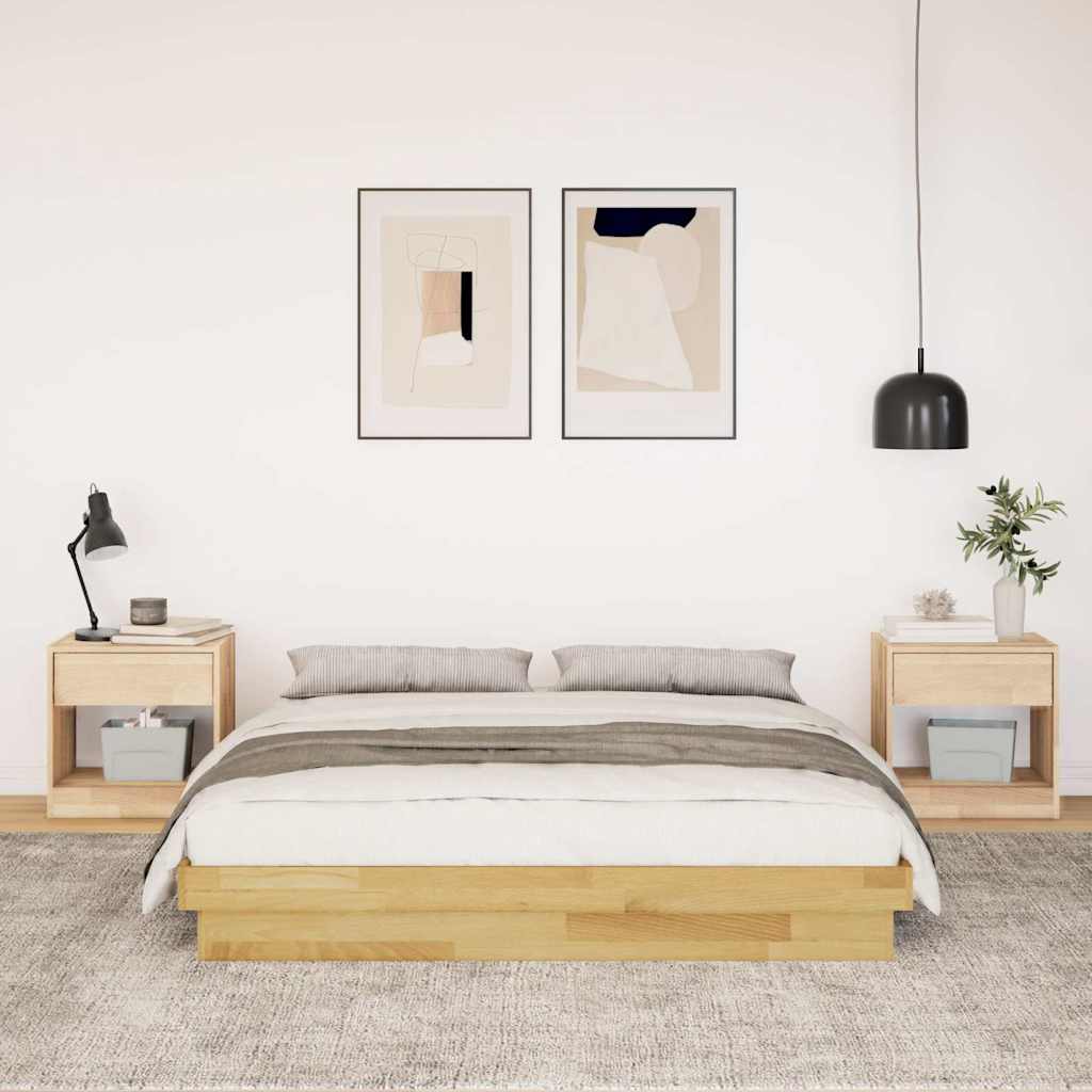 Massivholzbett ohne Matratze 135x190 cm Eichenholz