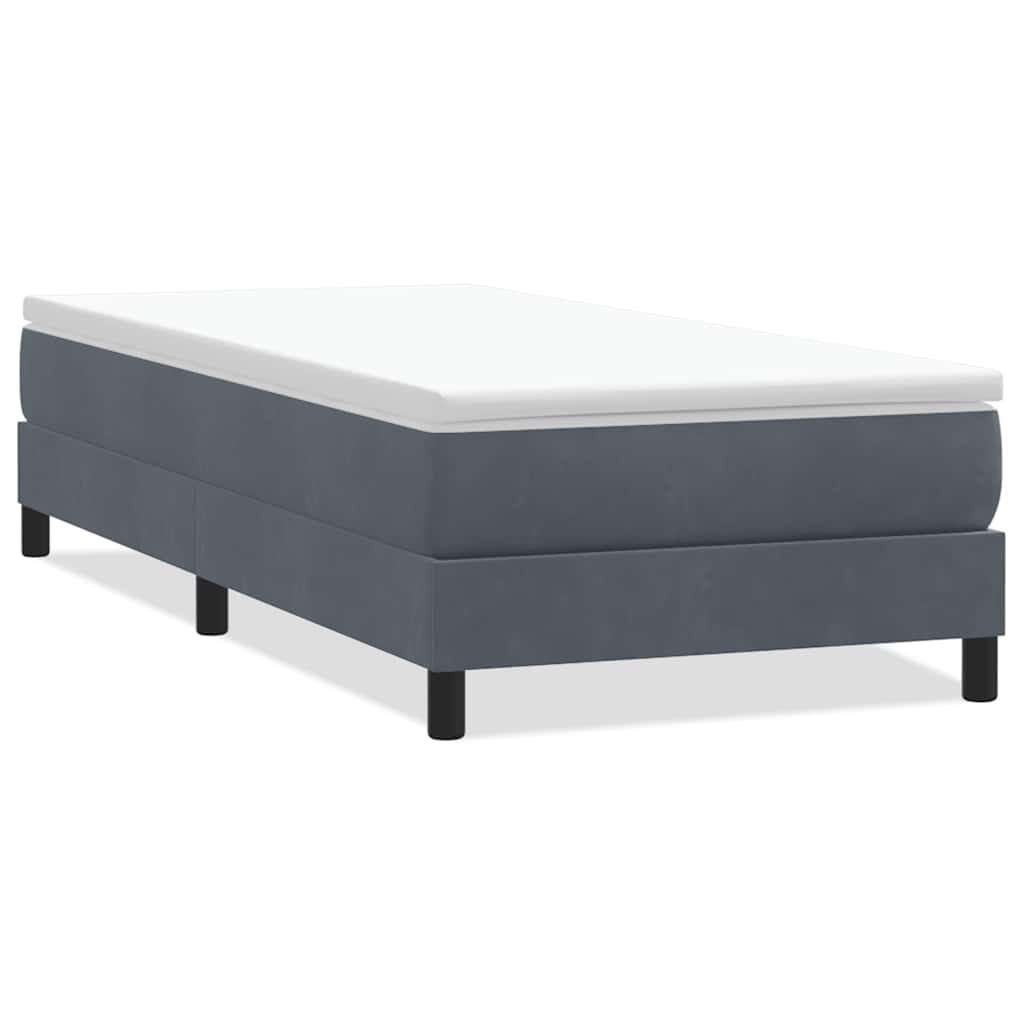 Boxspringbett ohne Matratze Dunkelgrau 80x210 cm Samt
