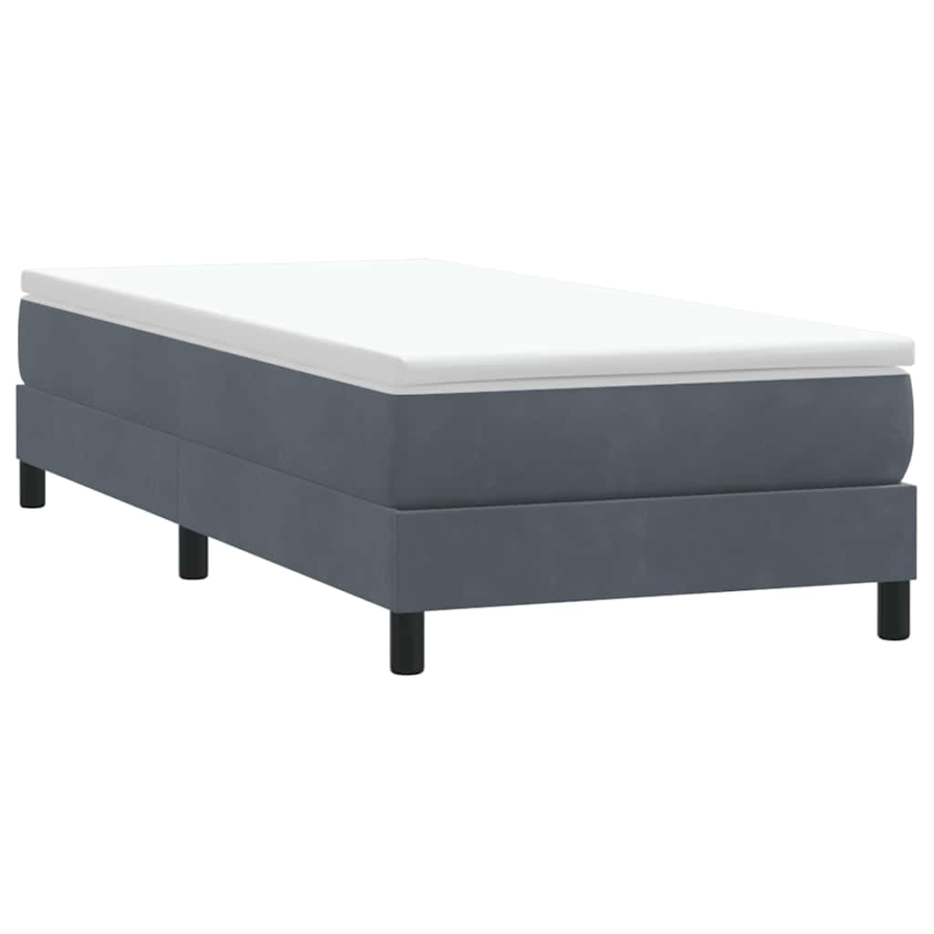 Boxspringbett ohne Matratze Dunkelgrau 80x210 cm Samt