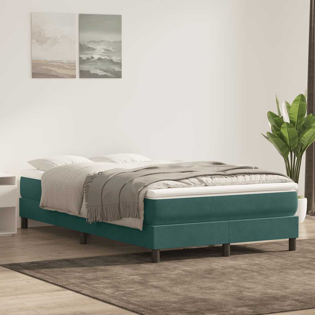 Boxspringbett ohne Matratze Dunkelgrün 120x210 cm Samt