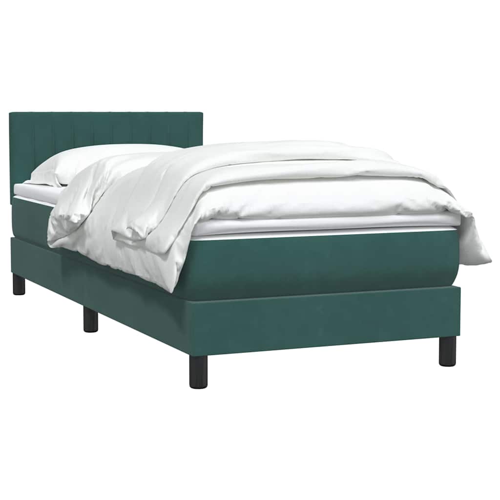 Boxspringbett mit Matratze Dunkelgrün 80x220 cm Samt