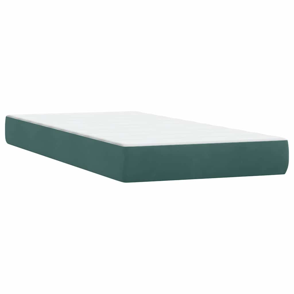 Boxspringbett mit Matratze Dunkelgrün 80x220 cm Samt