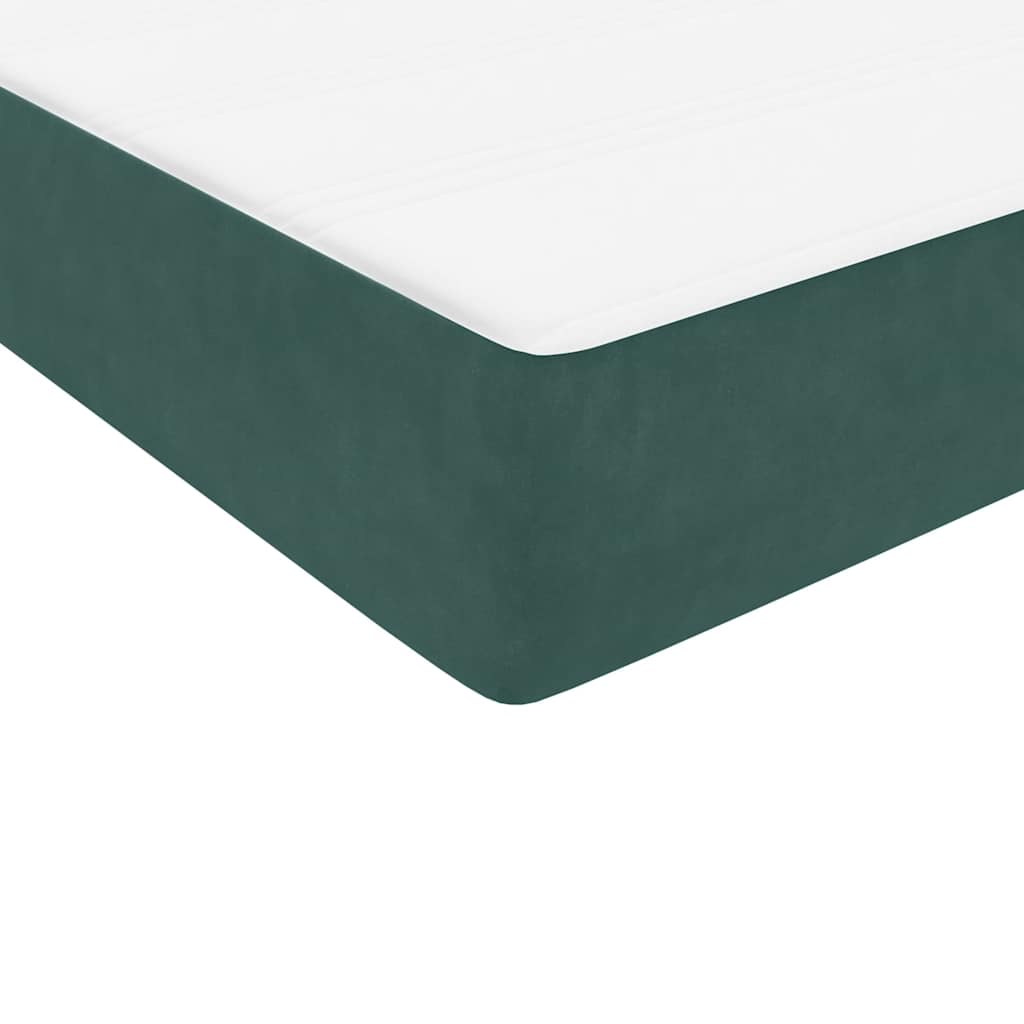 Boxspringbett mit Matratze Dunkelgrün 80x220 cm Samt