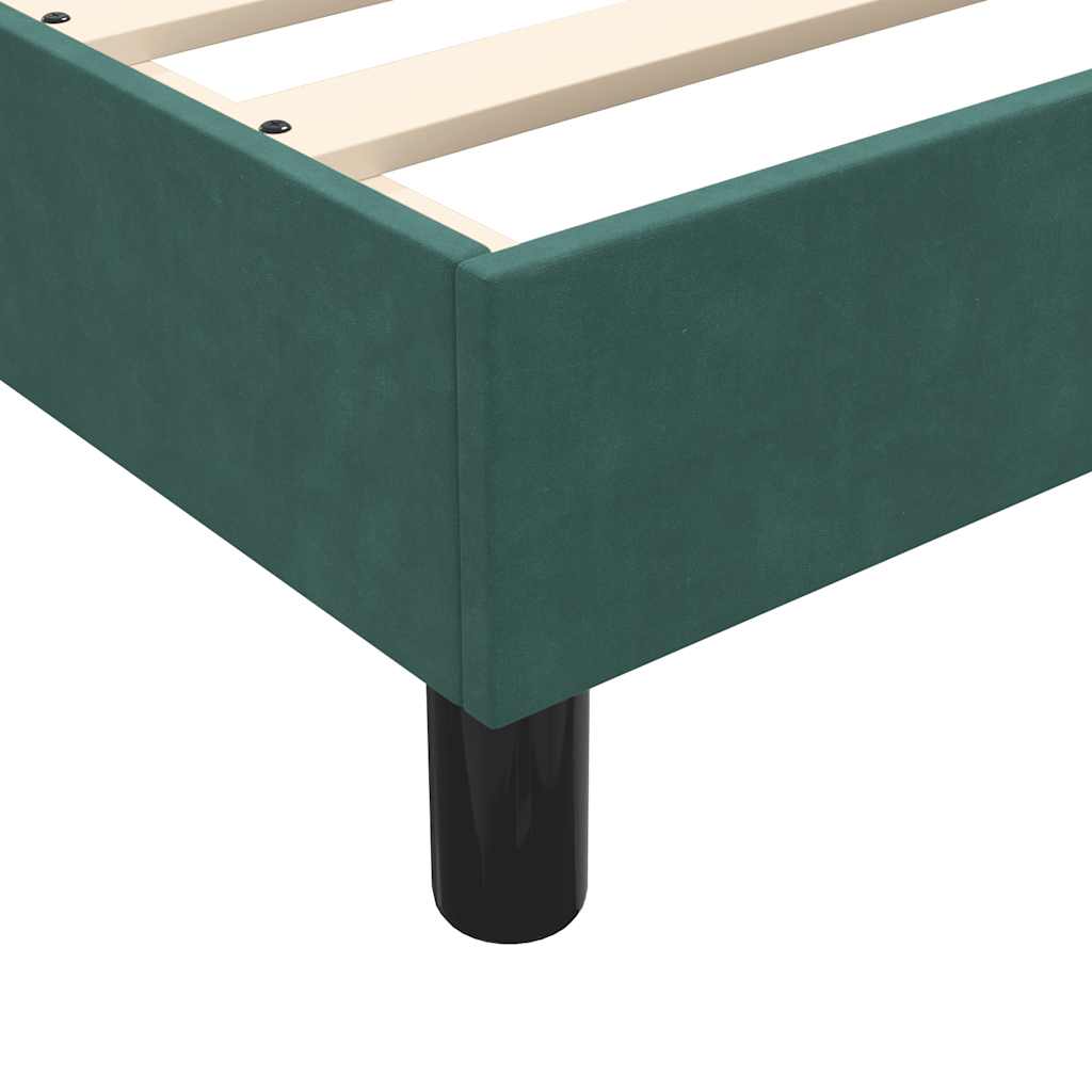 Boxspringbett mit Matratze Dunkelgrün 80x220 cm Samt