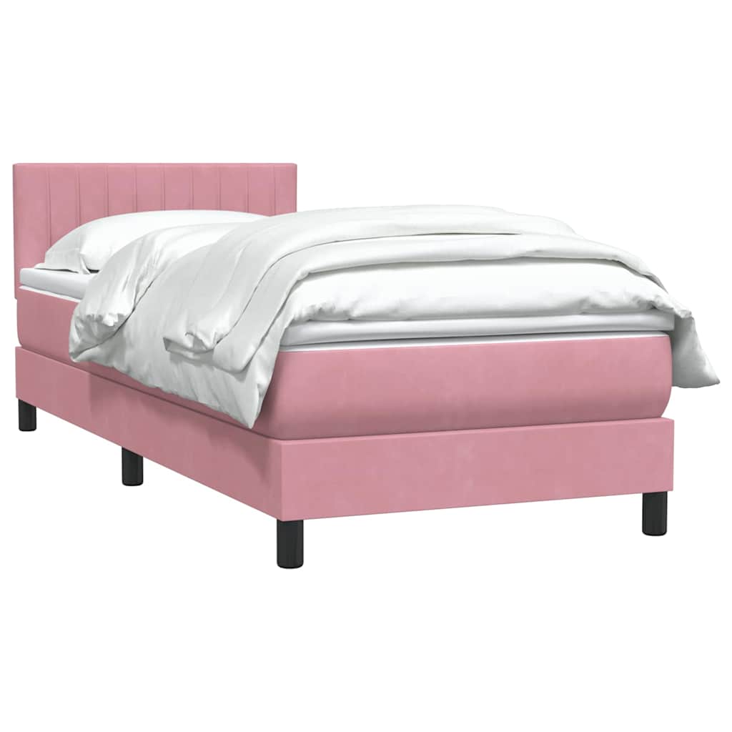 Boxspringbett mit Matratze Rosa 80x220 cm Samt