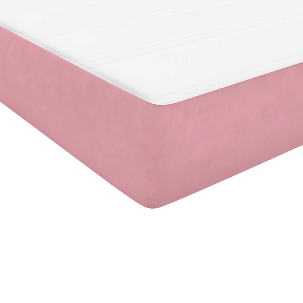 Boxspringbett mit Matratze Rosa 80x220 cm Samt