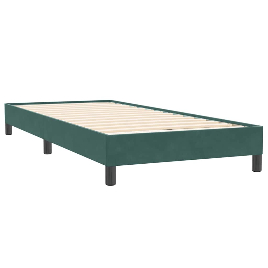 Boxspringbett mit Matratze Dunkelgrün 80x220 cm Samt