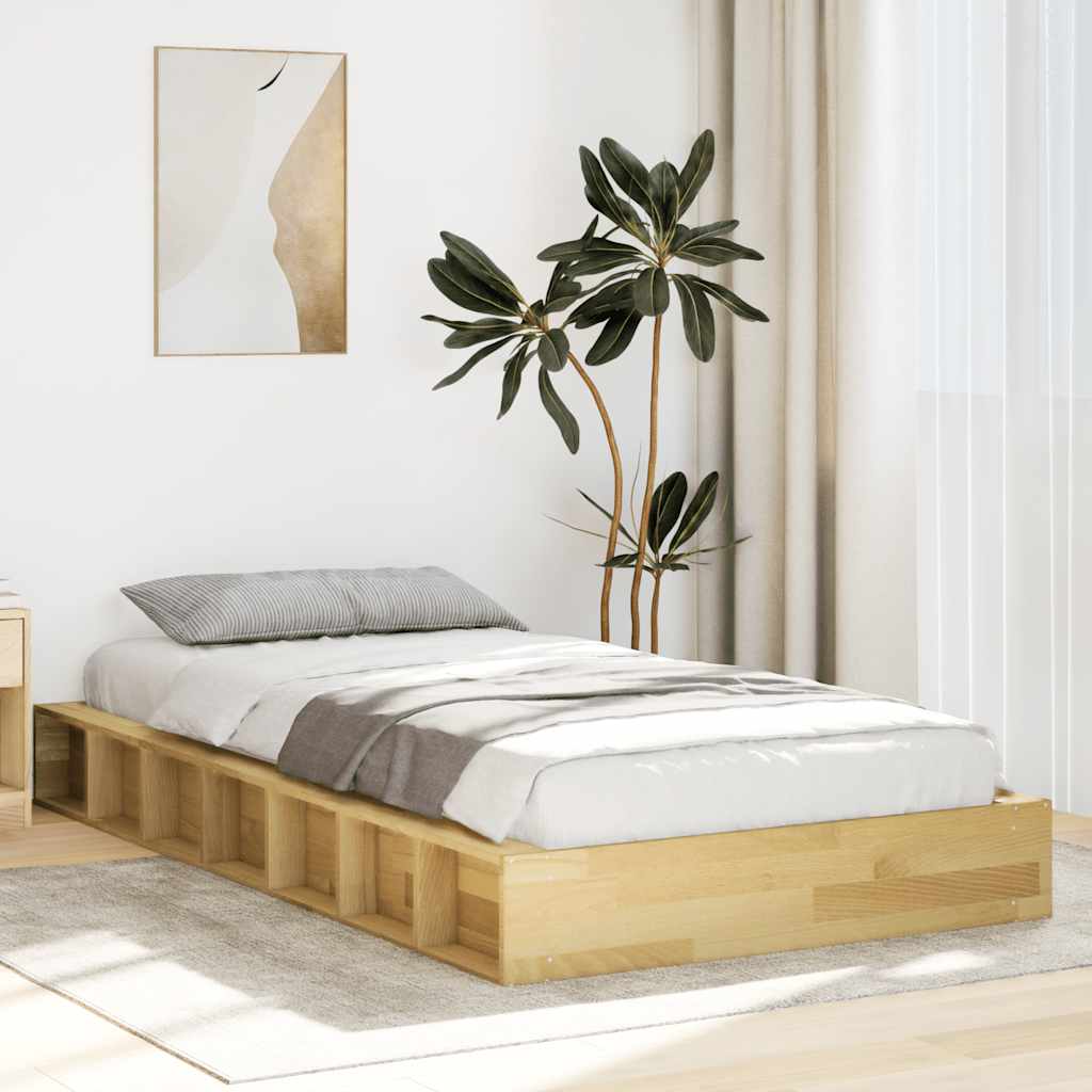 Massivholzbett ohne Matratze 75x190 cm Eichenholz