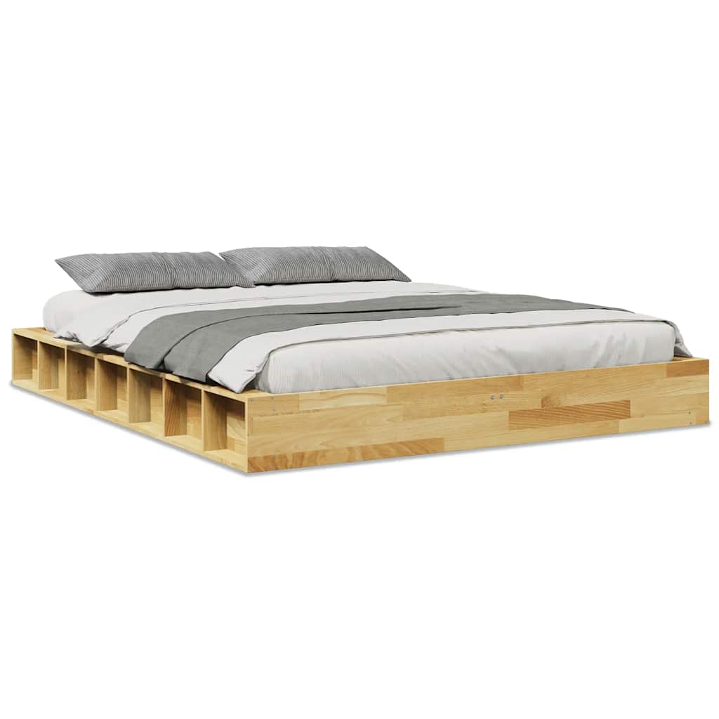Massivholzbett ohne Matratze 135x190 cm Eichenholz