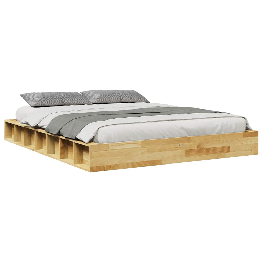 Massivholzbett ohne Matratze 135x190 cm Eichenholz