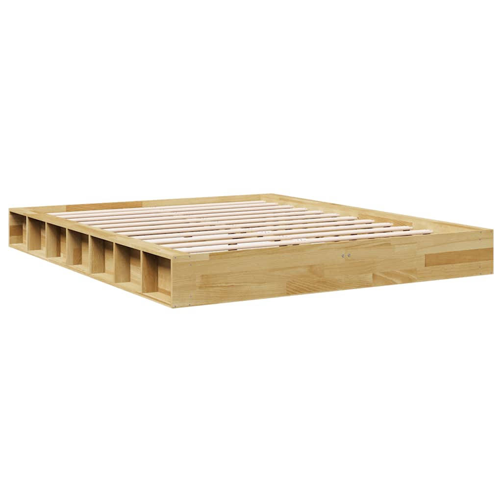 Massivholzbett ohne Matratze 135x190 cm Eichenholz