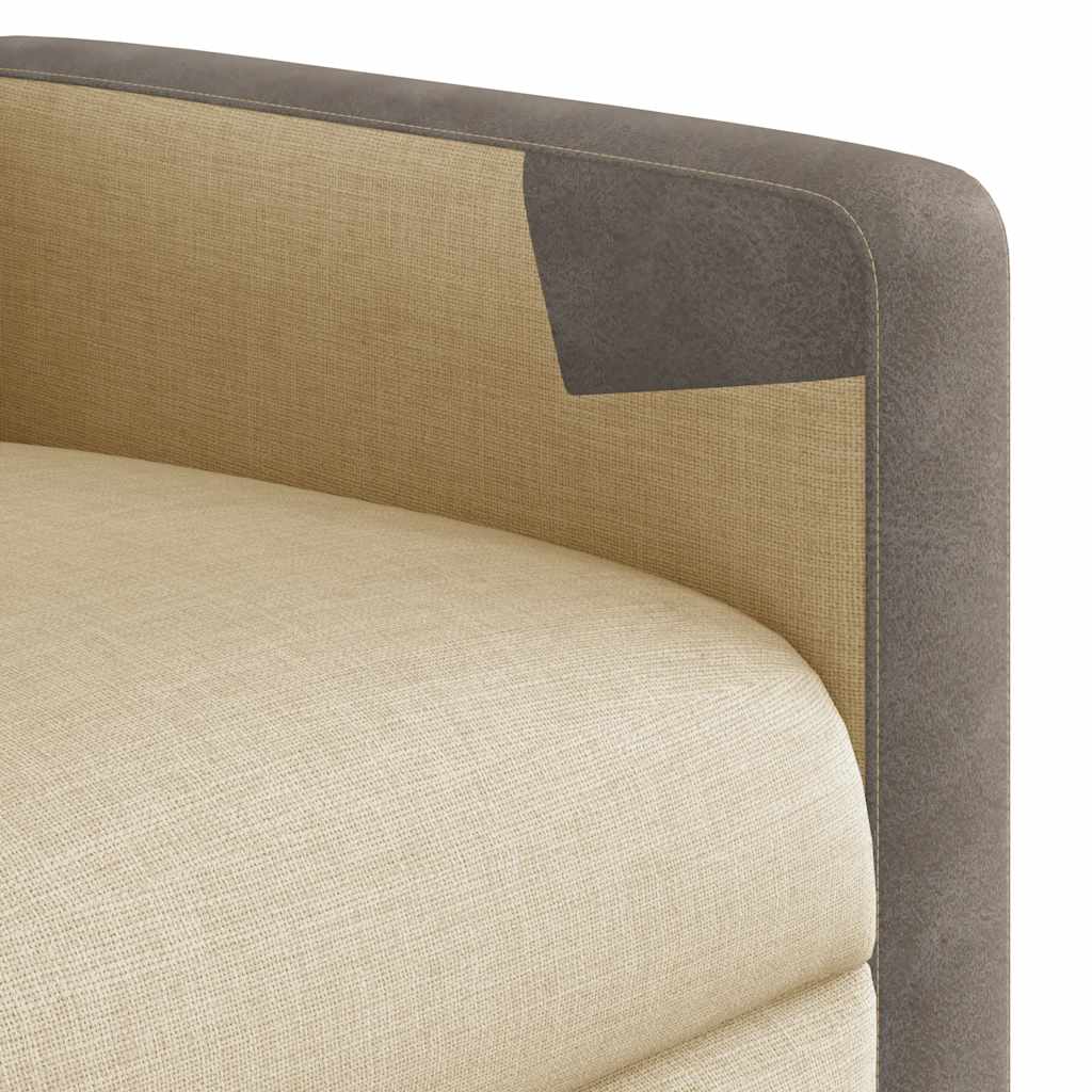 Relaxsessel mit Aufstehhilfe Creme Stoff
