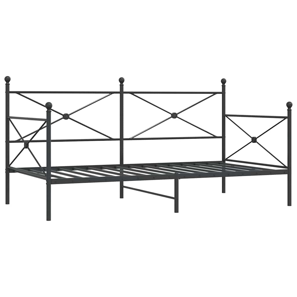 Tagesbett ohne Matratze Schwarz 100x190 cm Stahl