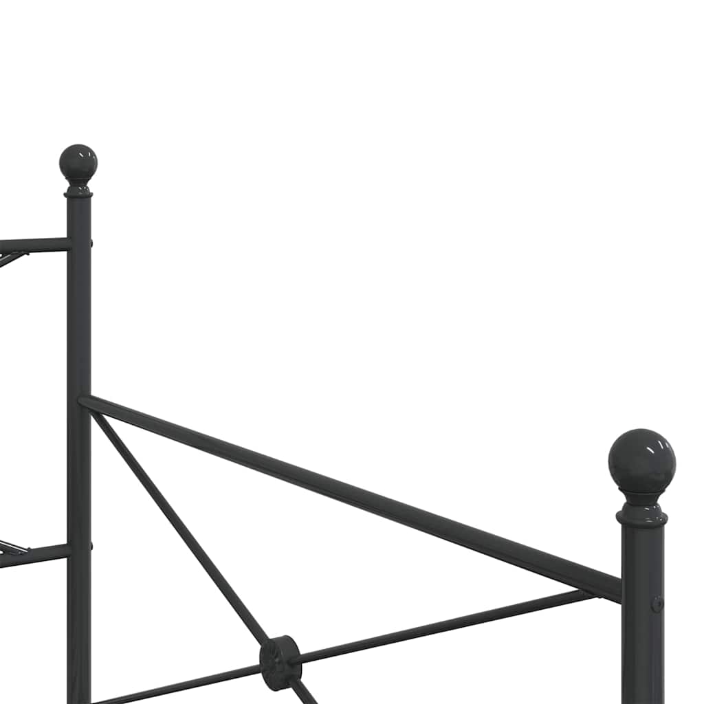 Tagesbett ohne Matratze Schwarz 100x200 cm Stahl