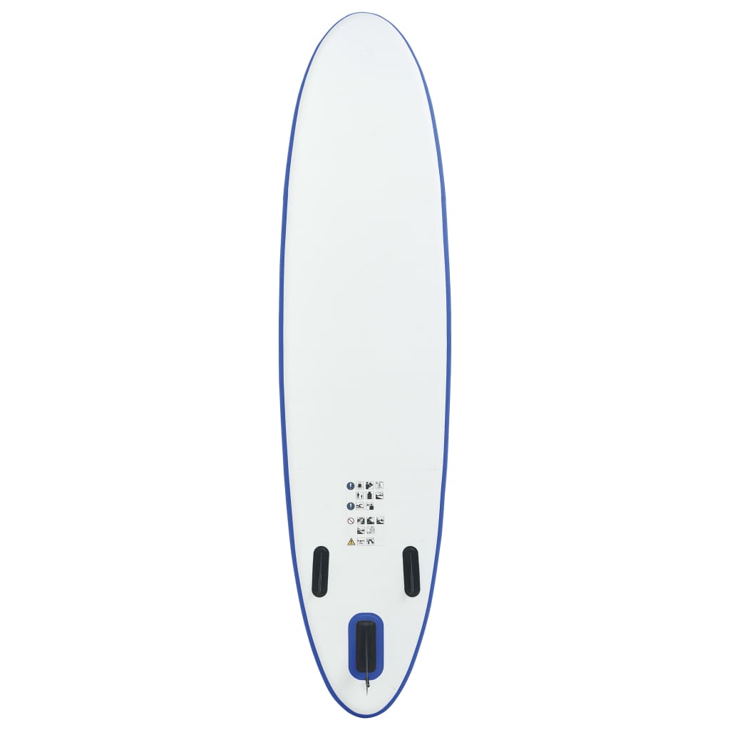 Stand Up-Paddelboard-Set Aufblasbar Blau und Weiß