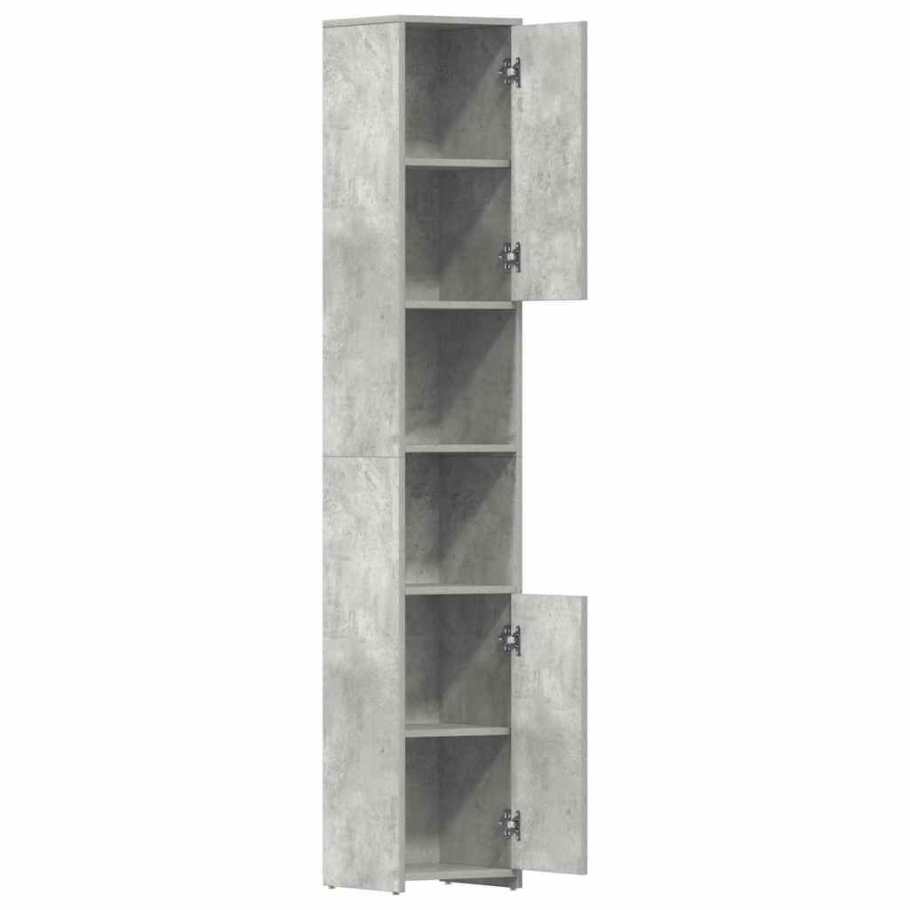 Badezimmerschrank Betongrau 30x30x183,5 cm Holzwerkstoff