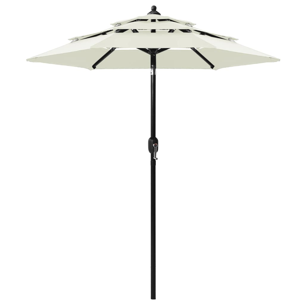 Sonnenschirm mit Aluminium-Mast 3-lagig Sandfarben 2 m