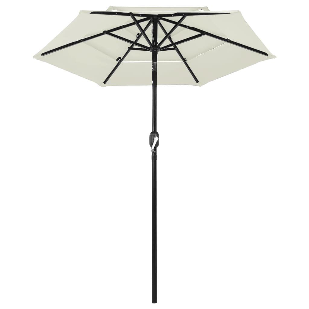 Sonnenschirm mit Aluminium-Mast 3-lagig Sandfarben 2 m