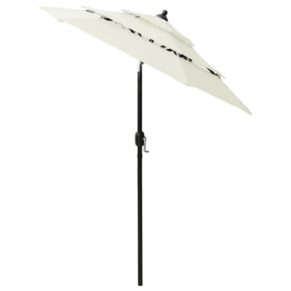 Sonnenschirm mit Aluminium-Mast 3-lagig Sandfarben 2 m