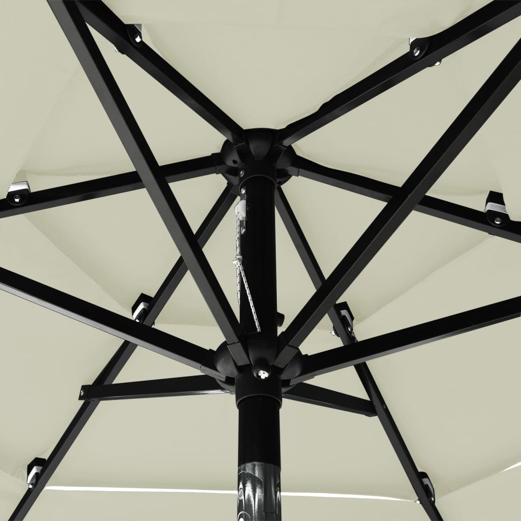 Sonnenschirm mit Aluminium-Mast 3-lagig Sandfarben 2 m