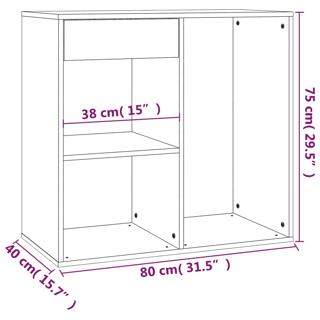 Kosmetikschrank Hochglanz-Weiß 80x40x75 cm Holzwerkstoff