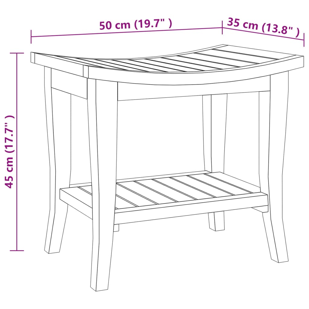 Badezimmer-Beistelltisch 50x35x45 cm Massivholz Teak