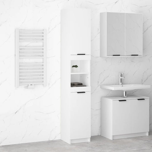 Badschrank Weiß 32x34x188,5 cm Holzwerkstoff