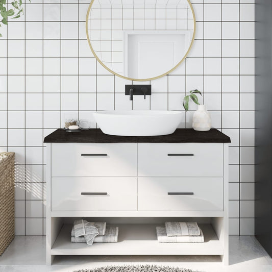 Waschtischplatte Dunkelbraun 120x60x(2-4)cm Massivholz