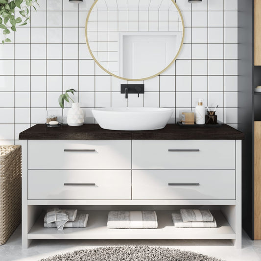 Waschtischplatte Dunkelbraun 160x50x(2-6)cm Massivholz