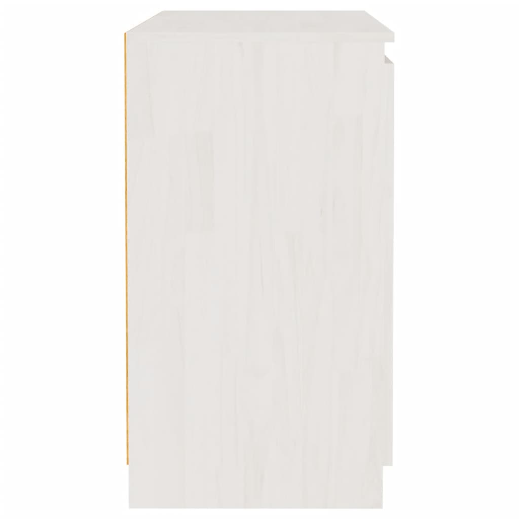 Beistellschrank Weiß 60x36x65 cm Massivholz Kiefer