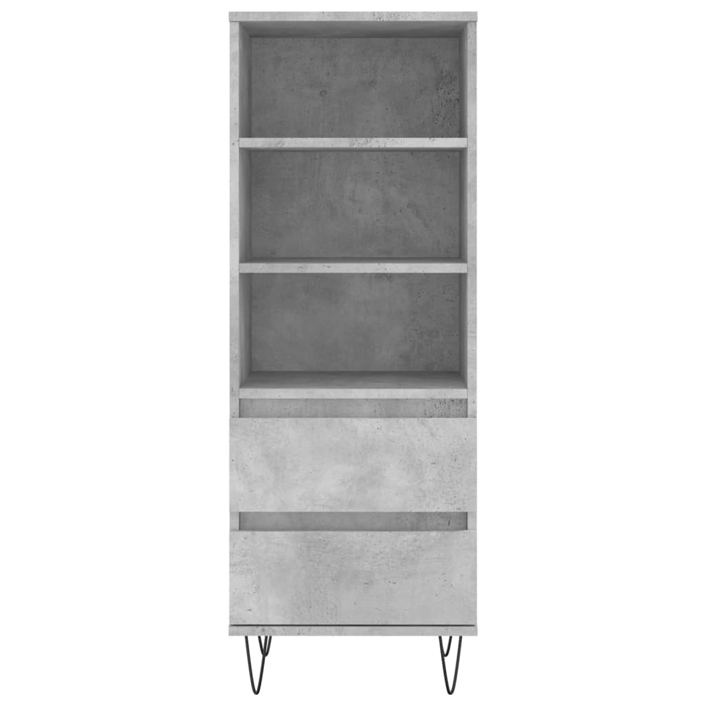 Highboard Betongrau 40x36x110 cm Holzwerkstoff