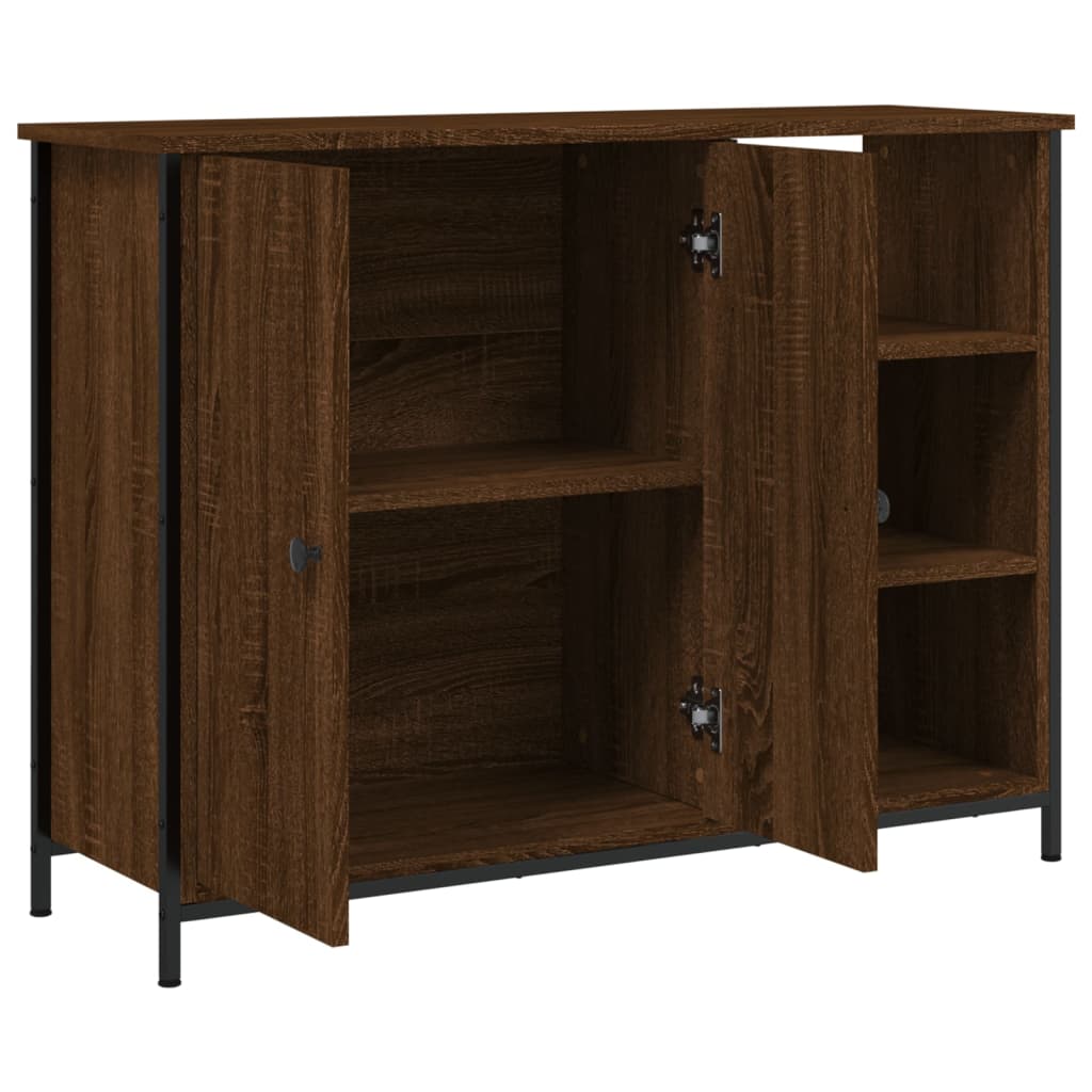 Sideboard Braun Eichen-Optik 100x33x75 cm Holzwerkstoff