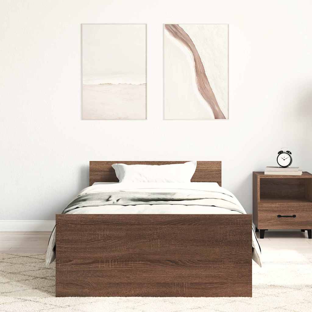 Bettgestell Braun Eichen-Optik 100x200 cm Holzwerkstoff